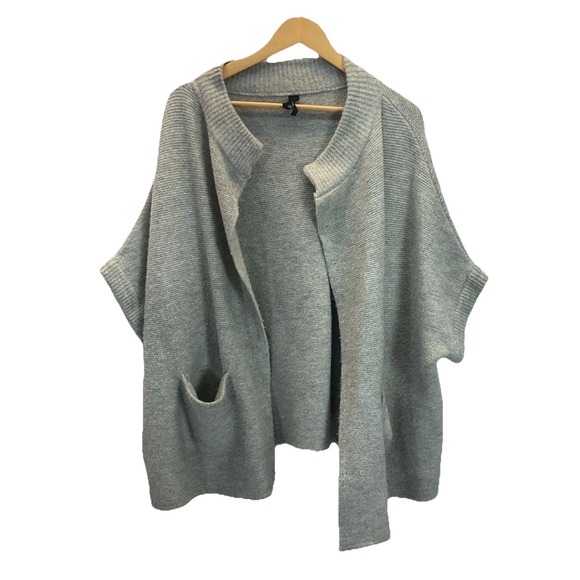 Anthropologie Sweaters - ANTHROPOLOGIE WOOL Bland KNIT OPEN FRONT SWEATER Cardigan Gray‎ ONE SIZE
